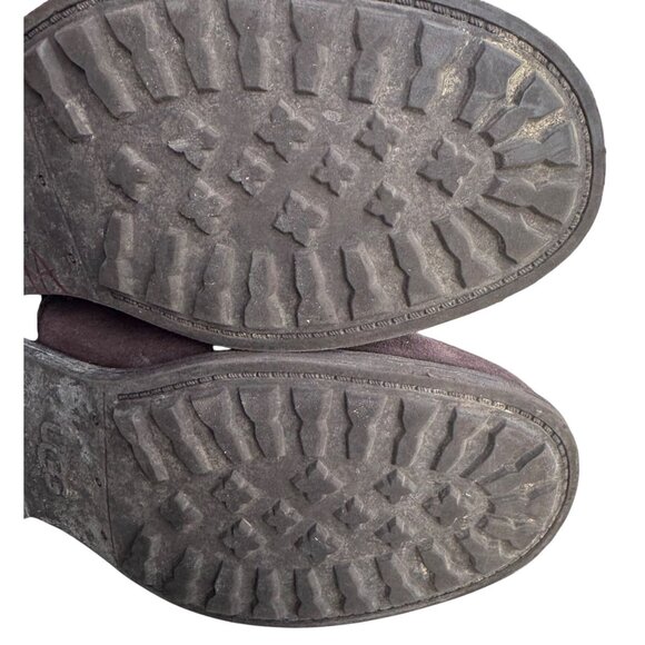 UGG Women's Brown Suede Knee-High Boots Size 9.5 With Side Zipper & Wooden Heel - Picture 9 of 12